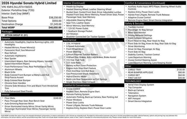 2026 Hyundai SONATA HYBRID Limited