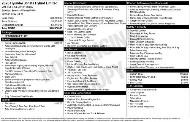 2026 Hyundai SONATA HYBRID Limited
