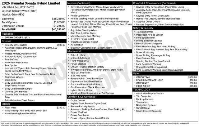 2026 Hyundai SONATA HYBRID Limited