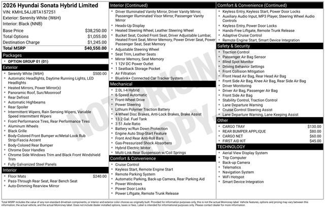 2026 Hyundai SONATA HYBRID Limited