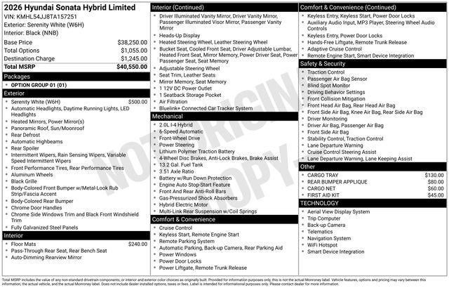 2026 Hyundai SONATA HYBRID Limited