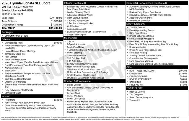 2026 Hyundai SONATA SEL Sport