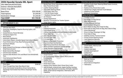 2026 Hyundai SONATA SEL Sport