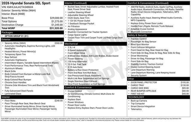 2026 Hyundai SONATA SEL Sport