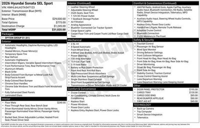 2026 Hyundai SONATA SEL Sport