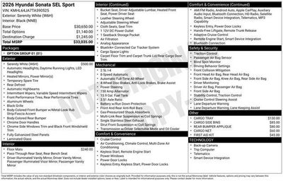 2026 Hyundai SONATA SEL Sport