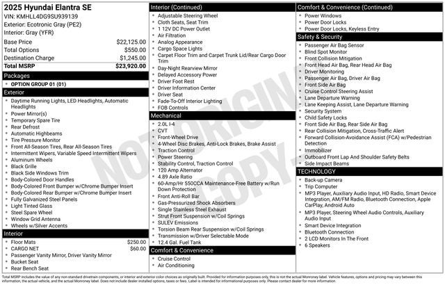 2025 Hyundai ELANTRA SE