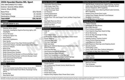 2026 Hyundai ELANTRA SEL Sport