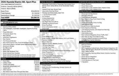 2026 Hyundai ELANTRA SEL Sport Plus