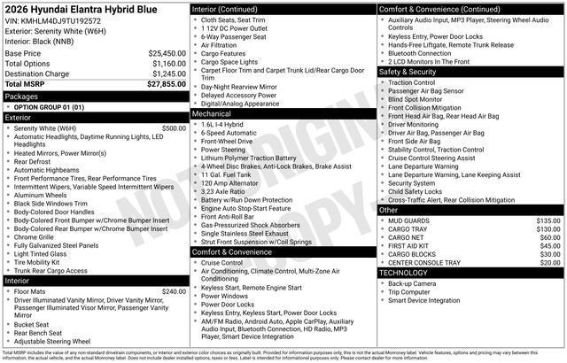 2026 Hyundai ELANTRA HYBRID Blue