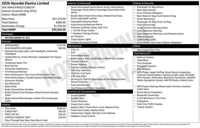 2026 Hyundai ELANTRA Limited