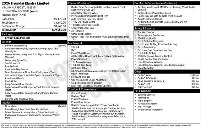 2026 Hyundai ELANTRA Limited