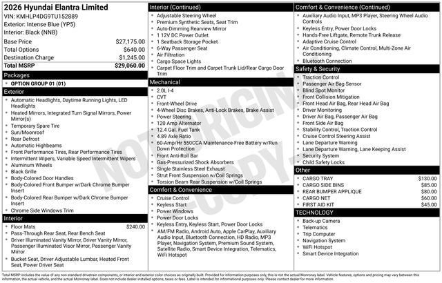 2026 Hyundai ELANTRA Limited