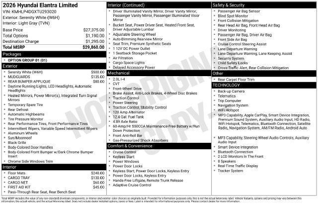 2026 Hyundai ELANTRA Limited