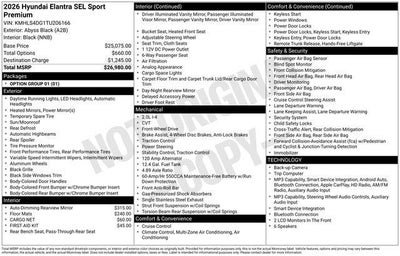 2026 Hyundai ELANTRA SEL Sport
