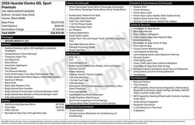 2026 Hyundai ELANTRA SEL Sport