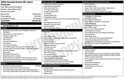 2026 Hyundai ELANTRA SEL Sport