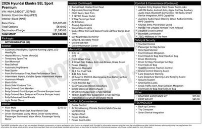 2026 Hyundai ELANTRA SEL Sport