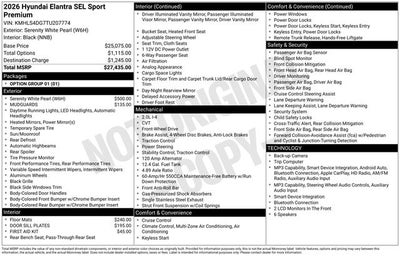 2026 Hyundai ELANTRA SEL Sport