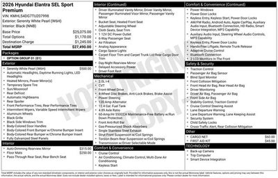 2026 Hyundai ELANTRA SEL Sport