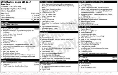 2026 Hyundai ELANTRA SEL Sport