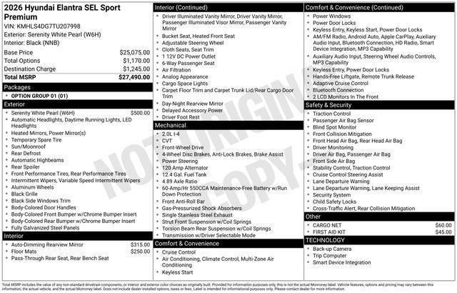 2026 Hyundai ELANTRA SEL Sport
