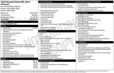 2026 Hyundai ELANTRA SEL Sport