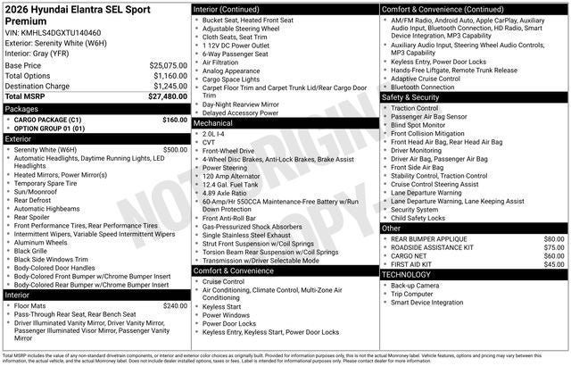 2026 Hyundai ELANTRA SEL Sport