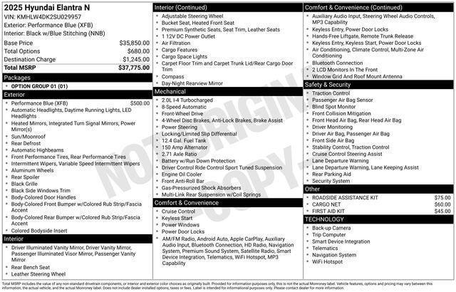 2025 Hyundai ELANTRA N Base