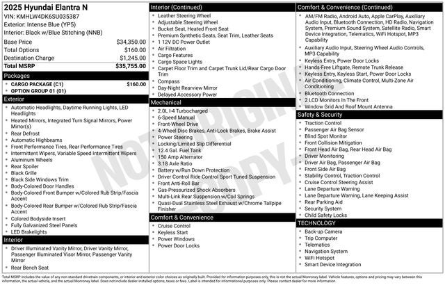 2025 Hyundai ELANTRA N Base