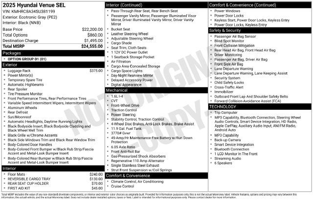 2025 Hyundai VENUE SEL