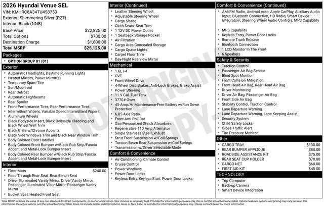 2026 Hyundai VENUE SEL
