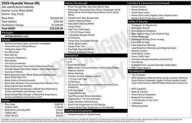 2026 Hyundai VENUE SEL