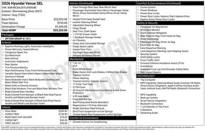 2026 Hyundai VENUE SEL