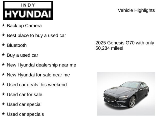 2025 Genesis G70 2.5T