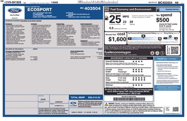 2021 Ford EcoSport SES
