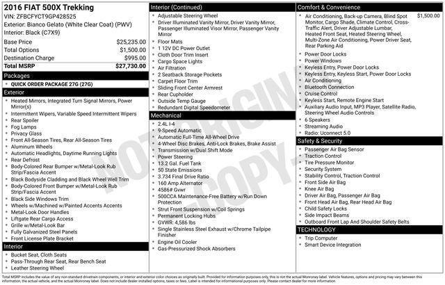 2016 FIAT 500X Trekking