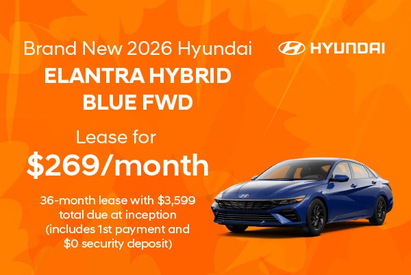 Brand New 2026 Hyundai Elantra Hybrid Blue FWD